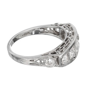EGL Certified  1.30 Carat Diamond 18k White Gold Ring
