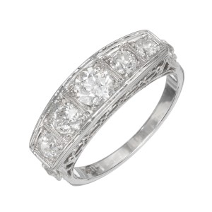 EGL Certified  1.30 Carat Diamond 18k White Gold Ring
