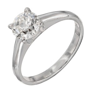 GIA Certified .99 Carat Diamond Platinum Solitaire Engagement Ring