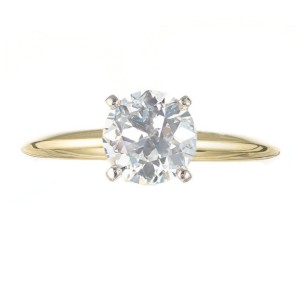 Peter Suchy GIA Certified 1.09 Carat Diamond Gold Solitaire Engagement Ring