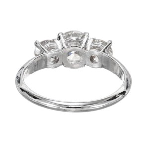 Peter Suchy GIA .85 Carat Diamond Platinum Three-Stone Engagement Ring