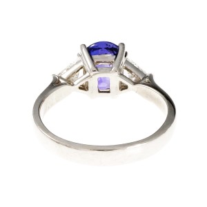 Platinum with Diamond and Purple Sapphire Ring Size 7.25
