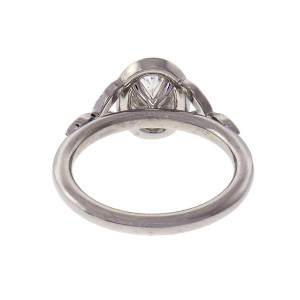Peter Suchy Oval Diamond Halo Engagement Ring Platinum GIA Certified 