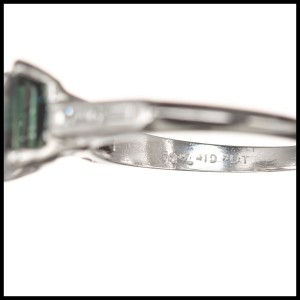 Peter Suchy GIA Certified 3.15 Carat Green Sapphire Diamond Platinum Ring