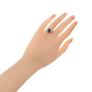 Peter Suchy GIA Certified 3.15 Carat Green Sapphire Diamond Platinum Ring