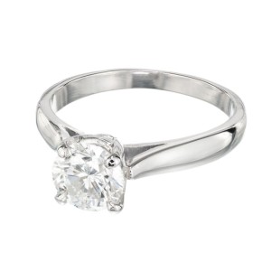 Peter Suchy GIA Certified 1.09 Carat Diamond Platinum Solitaire Engagement Ring