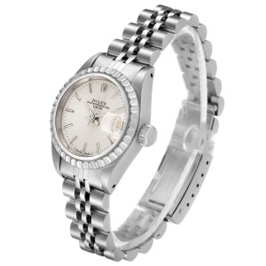 Rolex Date Silver Dial Jubilee Bracelet Steel Ladies Watch