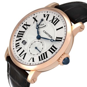 Cartier Rotonde 18k Rose Gold Silver Dial Mens Watch 