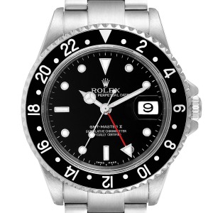 Rolex GMT Master II Black Bezel Steel Mens Watch 