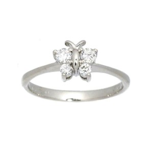 Diamond 18k white gold Butterfly Motif Ring