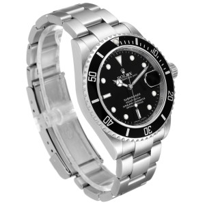 Rolex Submariner Black Dial Stainless Steel Mens Watch 
