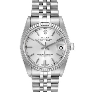 Rolex Datejust Midsize Steel White Gold Silver Dial Ladies Watch 