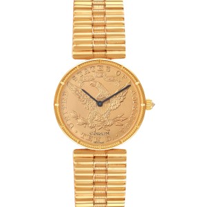 Corum Coin 10 Dollars Double Eagle Yellow Gold Ladies Watch 
