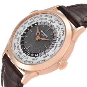 Patek Philippe World Time Complications Rose Gold Mens Watch