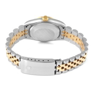 Rolex Datejust Midsize 31mm Steel Yellow Gold Black Dial Ladies Watch 