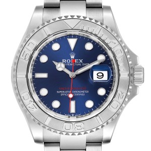 Rolex Yachtmaster Stainless Steel Platinum Blue Dial Watch 