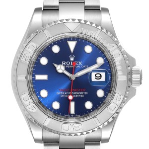Rolex Yachtmaster Stainless Steel Platinum Blue Dial Watch