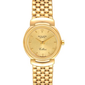 Rolex Cellini Yellow Gold Champagne Anniversary Dial Ladies Watch 