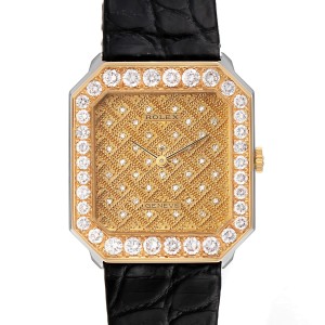 Rolex Cellini Yellow Gold Diamond Vintage Mens Watch 
