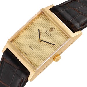 Rolex Cellini Classic Yellow Gold Champagne Dial Vintage Mens Watch 