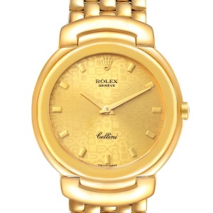 Rolex Cellini Yellow Gold Champagne Anniversary Dial Mens Watch