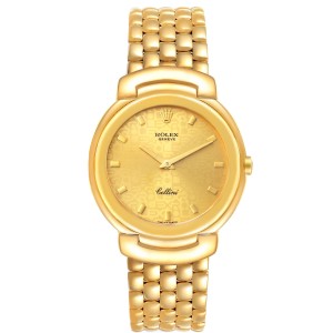 Rolex Cellini Yellow Gold Champagne Anniversary Dial Mens Watch