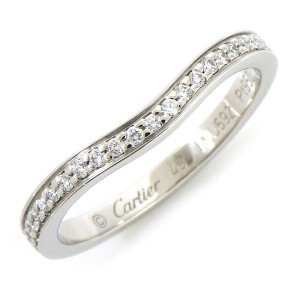 Cartier 950 Platinum Ballerina Curve Wedding Diamond US 5 Ring 
