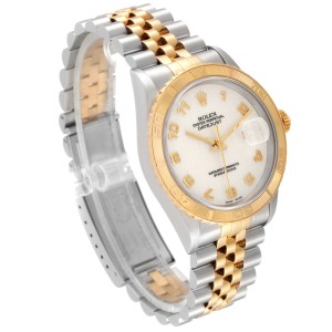 Rolex Datejust Turnograph Steel Yellow Gold Ivory Dial Mens Watch 