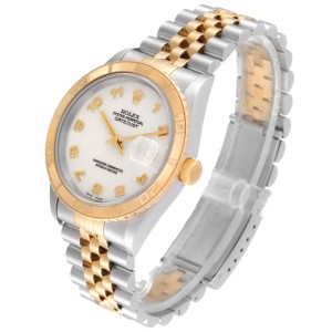 Rolex Datejust Turnograph Steel Yellow Gold Ivory Dial Mens Watch 