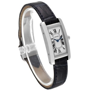 Cartier Tank Americaine Steel Silver Dial Ladies Watch 