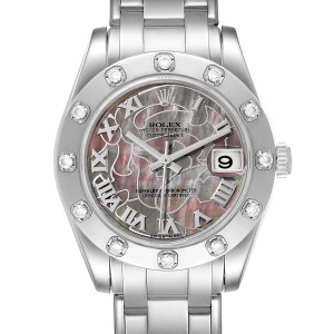Rolex Pearlmaster Midsize MOP White Gold Diamond Ladies Watch 