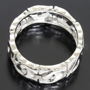 Cartier 18K White Gold Entrelaces Band Ring Size 7