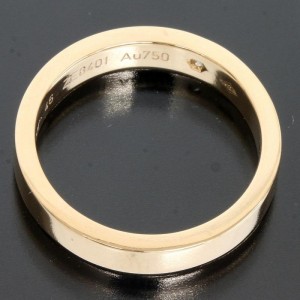 Cartier 18K Rose Gold Diamond Engraved Band Ring Size 4
