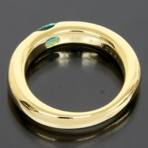Cartier 18k Yellow Gold Emerald Band Ring 