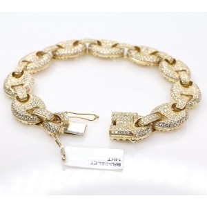 14K Yellow Gold 7.98ct Diamond bracelet with GG link