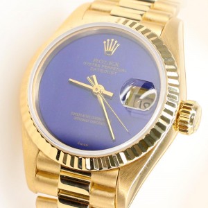 Rolex President Datejust 26MM Blue Lapis Lazuli Dial Yellow Gold Watch