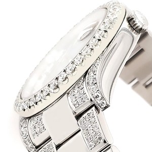 Rolex Datejust II 41mm Diamond Bezel/Lugs/Bracelet/Blue Flower Diamond Dial Steel Watch 116300