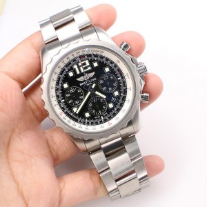 Breitling Chronospace Chronograph 46MM Black Dial Steel Watch 