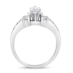 14k White Gold 0.70 Ct. Natural Marquise Cut Diamond Engagement Ring Size 7