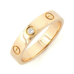 Cartier 18k Pink Gold Diamond Ring 