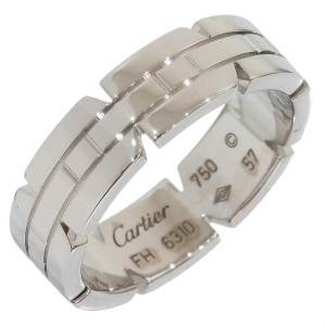 Cartier Tank Francise 18K White Gold Ring Size 8  