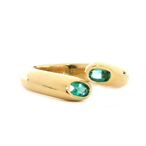 Cartier 18K Yellow Gold Emerald Ring Size 6.75 