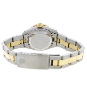 Rolex Datejust Ladies 2-Tone Yellow Gold/Steel 26MM Automatic Oyster Watch w/Silver Diamond Dial & Bezel