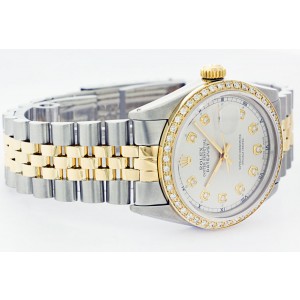 Rolex Datejust 16013 Jubilee Stainless Steel & 18K Yellow Gold White Diamond Watch