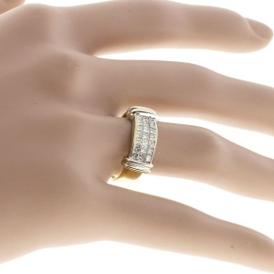 Vintage 21 White Princess Cut Diamond 1.05ct Invisible Set 18k Nami Design Ring