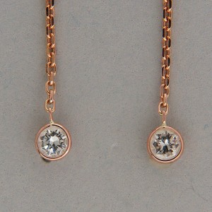 Vintage Diamond by the Yard Style Dangle Earrings .55ct 14k Pink Gold