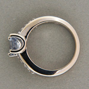 Vintage 1.45ct Natural Very Light Sapphire 14k White Gold .15ct Diamond Ring