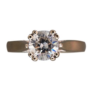 Vintage 1.40ct Round Brilliant Cut Diamond New 14k White Gold Setting Ring