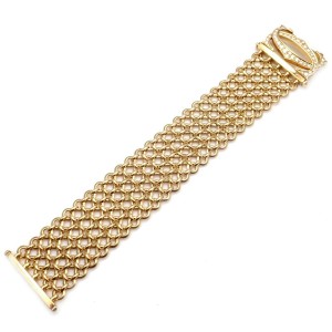  Cartier Penelope 18k Yellow Gold Diamond Double C 5 Row Link Bracelet