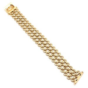 ! Cartier Penelope 18k Yellow Gold Double C Three Row Link Bracelet